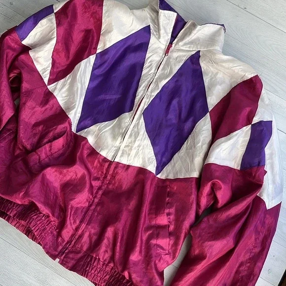 Vintage 80s Rhoda Lynne Windbreaker Jacket L - Picture 6 of 10